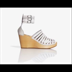 Swedish Hasbeens white wedges sz 8